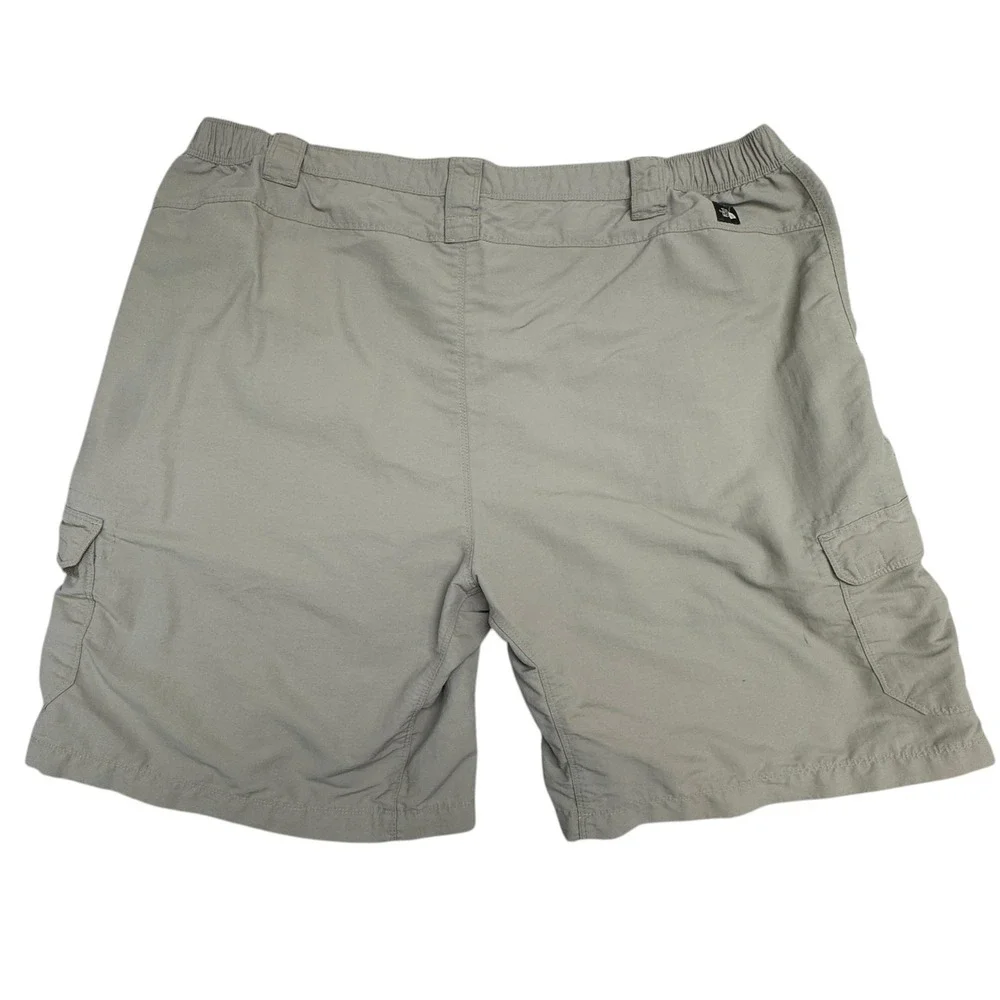The North‎ Face Cargo Shorts Mens 2XL Beige Nylon Elastic Waist Hiking Outdoor